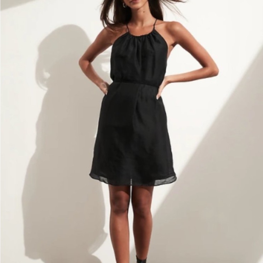 Banana Republic Black Halter Mini Dress- Sexy Crossed Back
